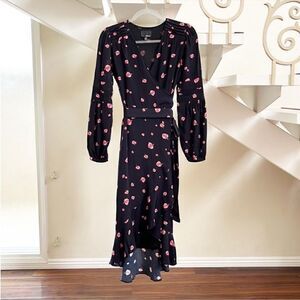 GREYLIN Harlow Print Midi Wrap Floral Dress